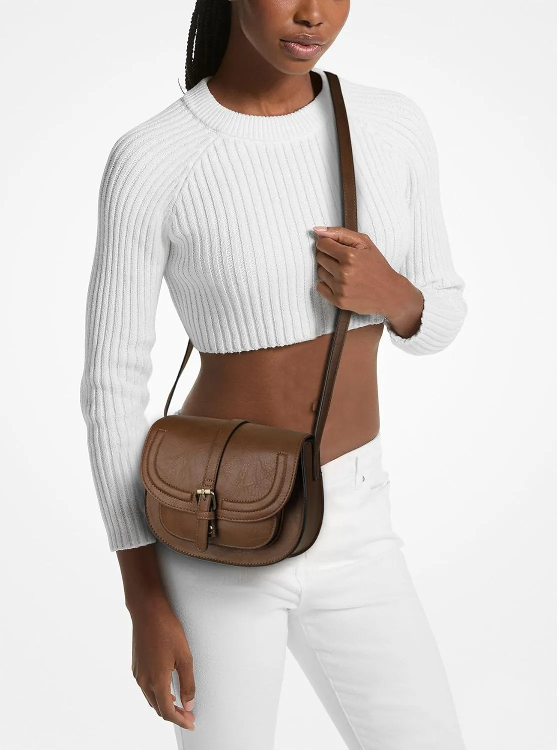 AFKOMST Crossbody Bags for Women,Small Saddle Purse and Boho Cross Body Handbags,Vegan Leather