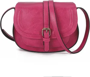 AFKOMST Crossbody Bags for Women,Small Saddle Purse and Boho Cross Body Handbags,Vegan Leather