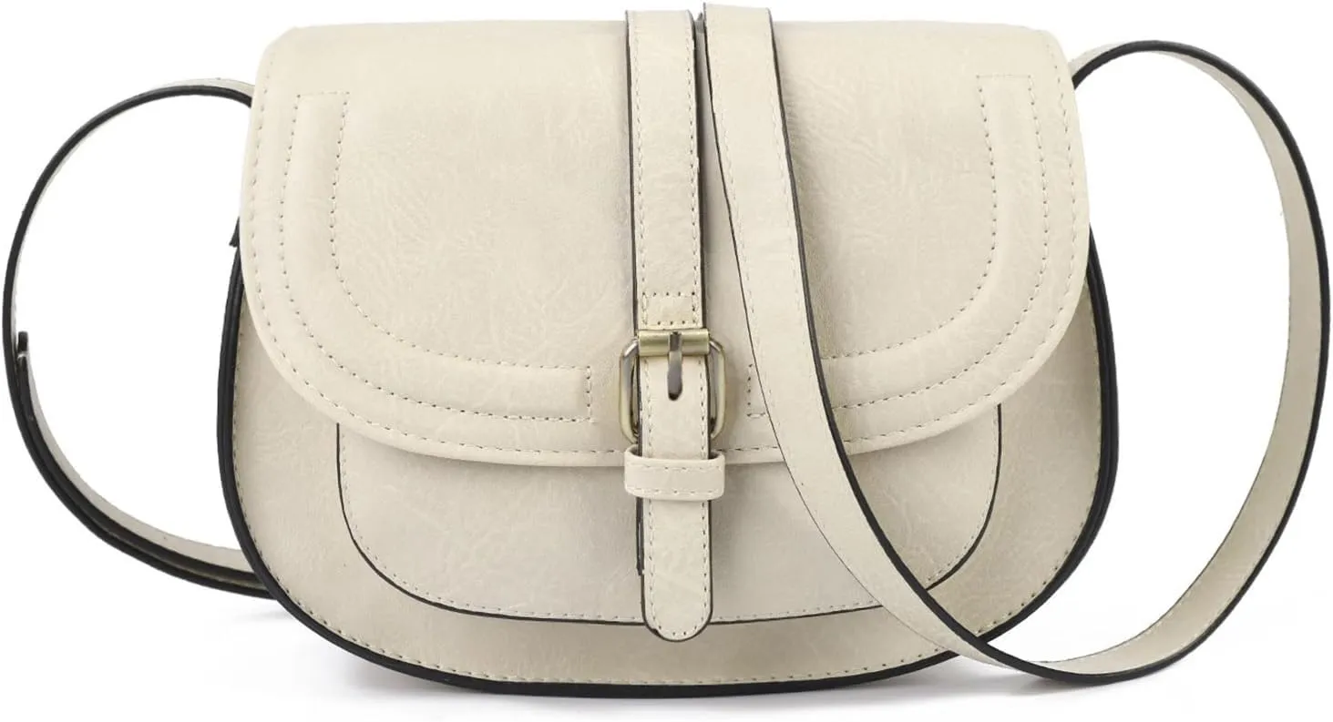AFKOMST Crossbody Bags for Women,Small Saddle Purse and Boho Cross Body Handbags,Vegan Leather