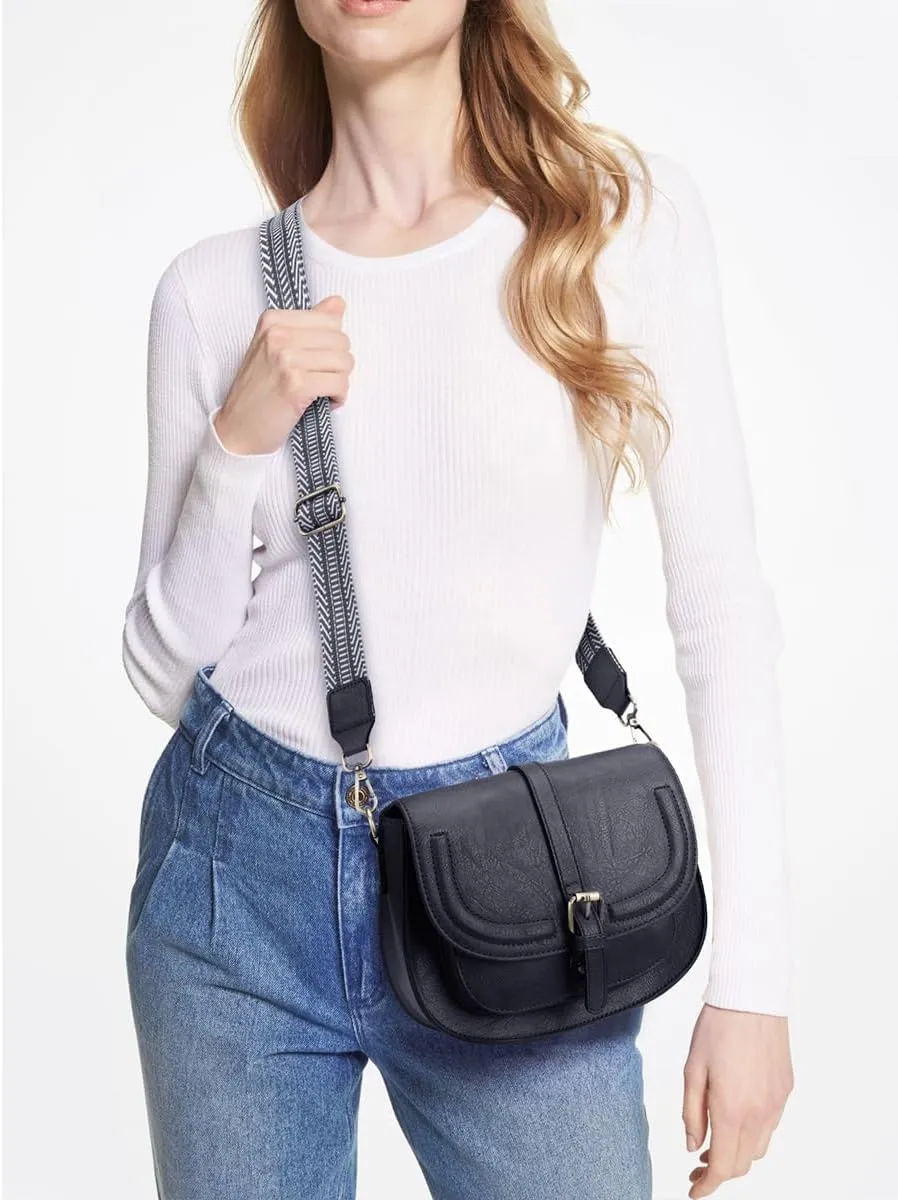 AFKOMST Crossbody Bags for Women,Small Saddle Purse and Boho Cross Body Handbags,Vegan Leather