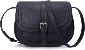 AFKOMST Crossbody Bags for Women,Small Saddle Purse and Boho Cross Body Handbags,Vegan Leather