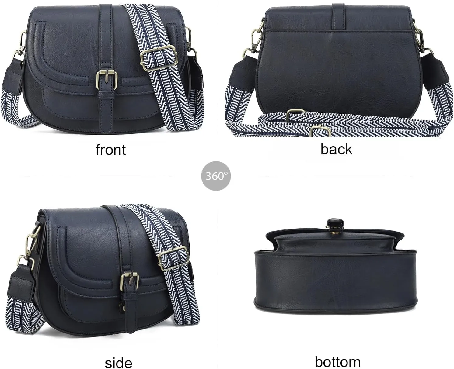 AFKOMST Crossbody Bags for Women,Small Saddle Purse and Boho Cross Body Handbags,Vegan Leather