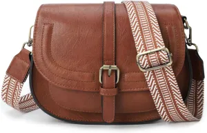 AFKOMST Crossbody Bags for Women,Small Saddle Purse and Boho Cross Body Handbags,Vegan Leather