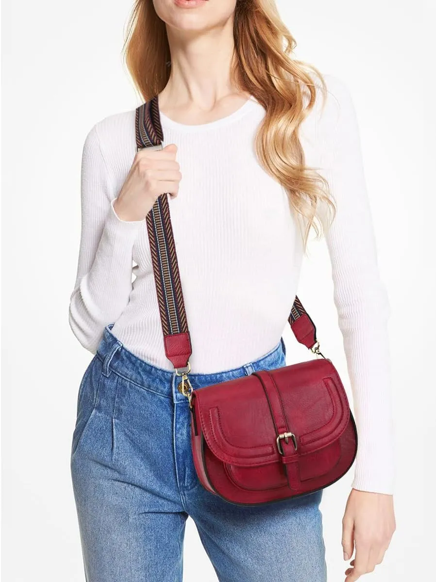 AFKOMST Crossbody Bags for Women,Small Saddle Purse and Boho Cross Body Handbags,Vegan Leather
