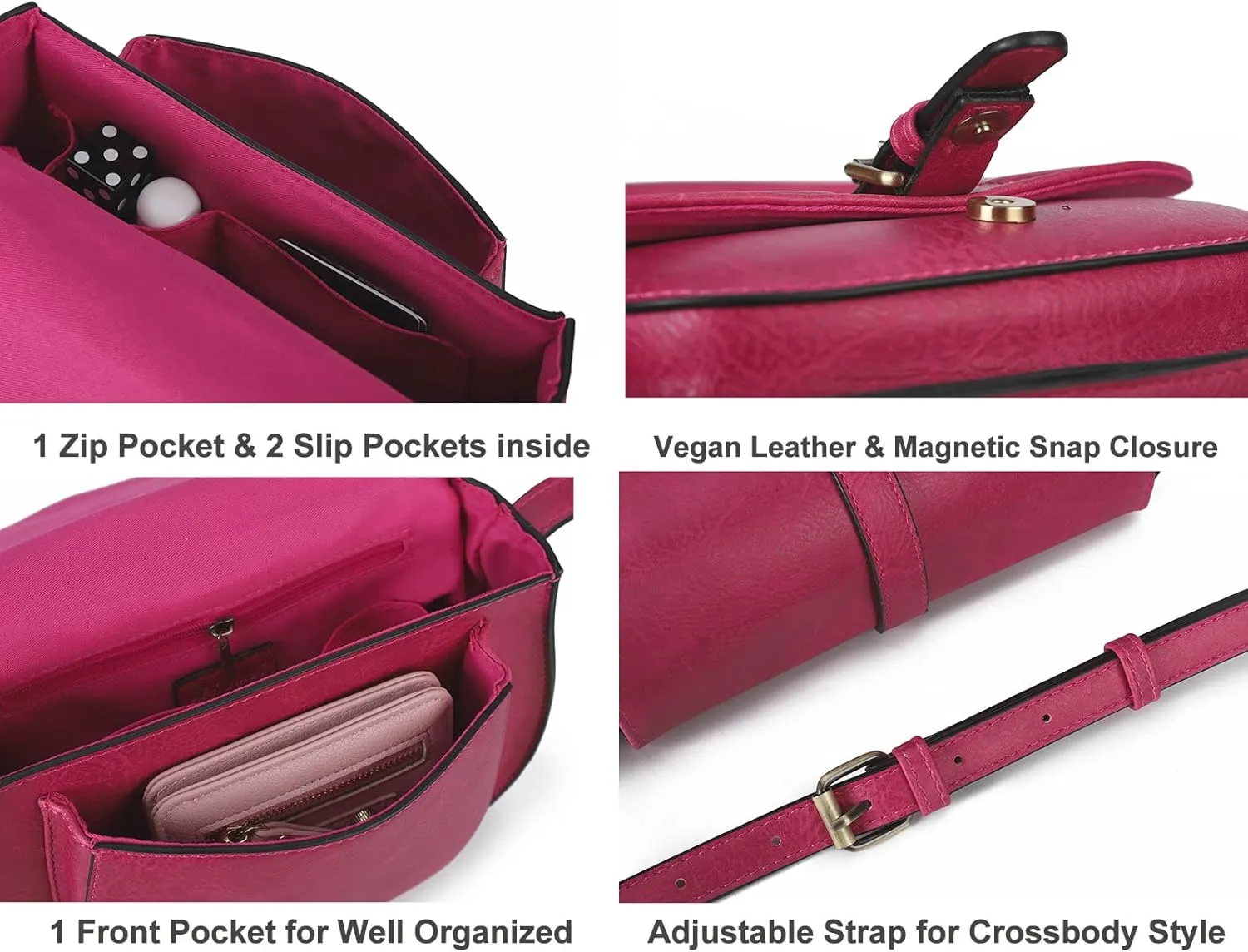 AFKOMST Crossbody Bags for Women,Small Saddle Purse and Boho Cross Body Handbags,Vegan Leather