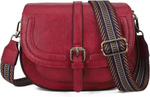 AFKOMST Crossbody Bags for Women,Small Saddle Purse and Boho Cross Body Handbags,Vegan Leather