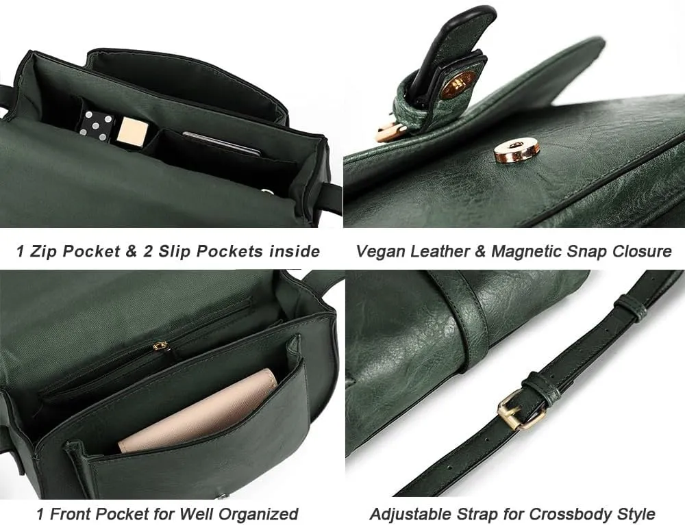 AFKOMST Crossbody Bags for Women,Small Saddle Purse and Boho Cross Body Handbags,Vegan Leather