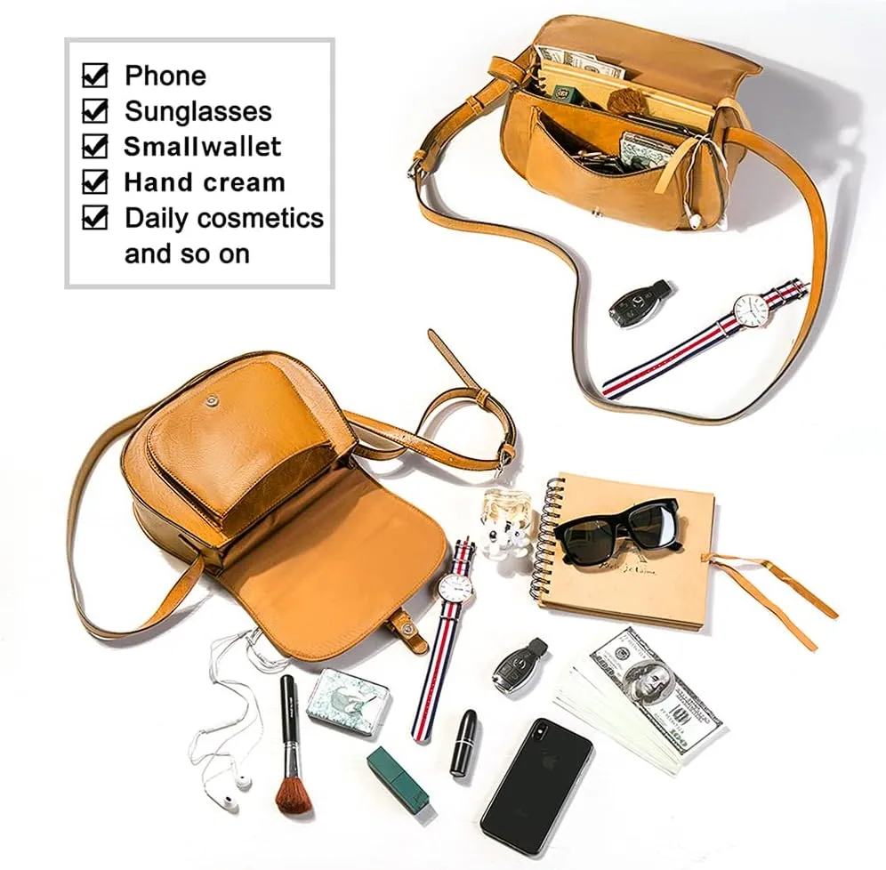 AFKOMST Crossbody Bags for Women,Small Saddle Purse and Boho Cross Body Handbags,Vegan Leather