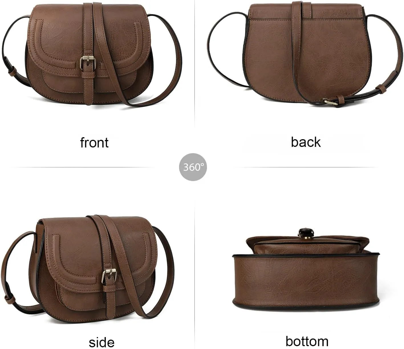 AFKOMST Crossbody Bags for Women,Small Saddle Purse and Boho Cross Body Handbags,Vegan Leather