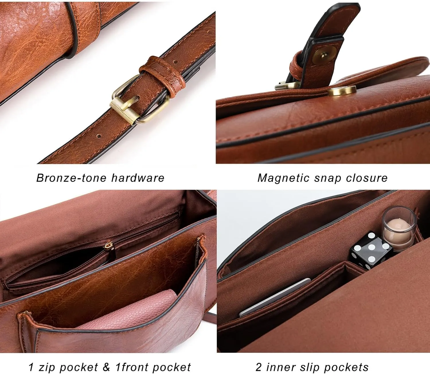 AFKOMST Crossbody Bags for Women,Small Saddle Purse and Boho Cross Body Handbags,Vegan Leather
