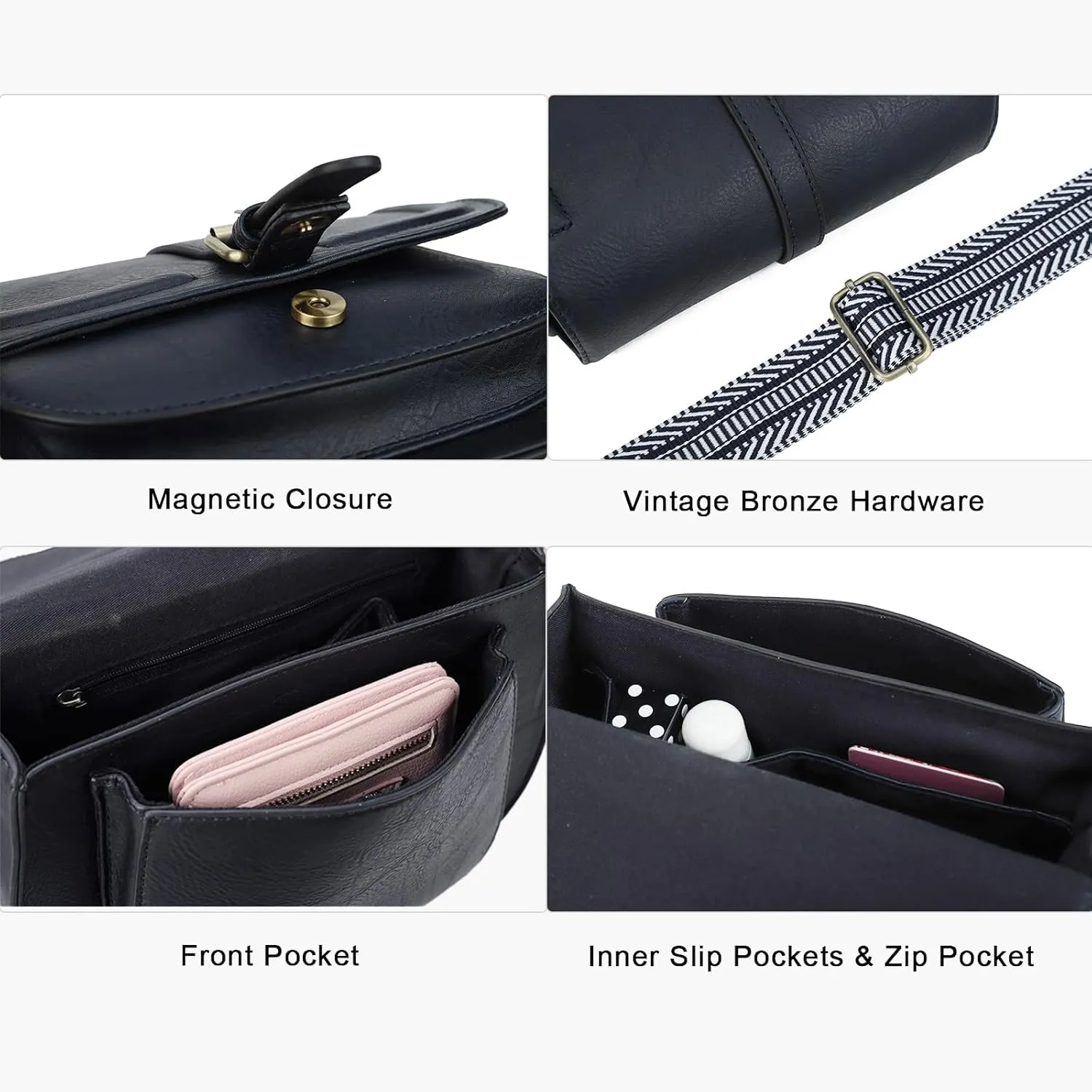 AFKOMST Crossbody Bags for Women,Small Saddle Purse and Boho Cross Body Handbags,Vegan Leather
