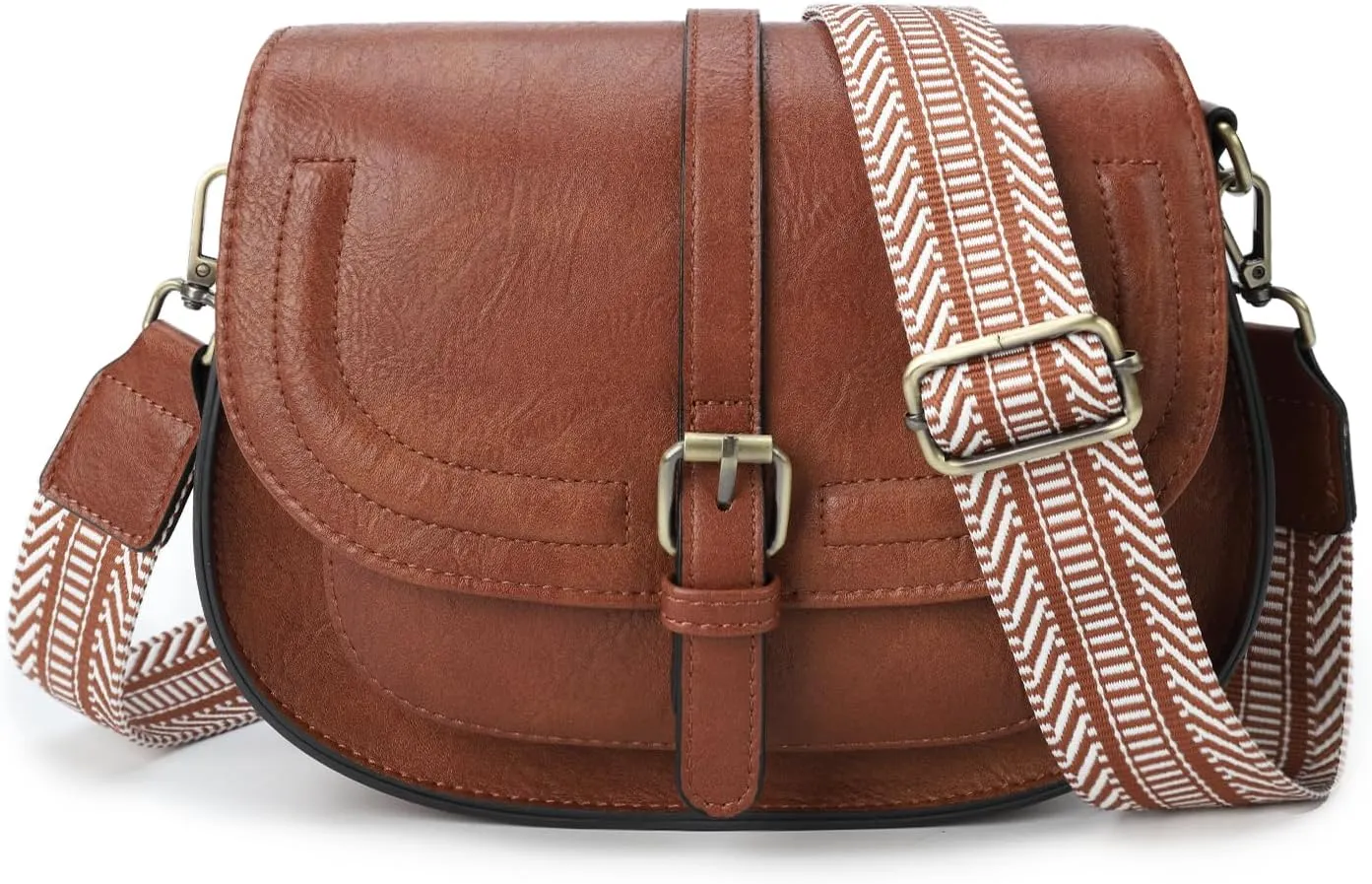 AFKOMST Crossbody Bags for Women,Small Saddle Purse and Boho Cross Body Handbags,Vegan Leather