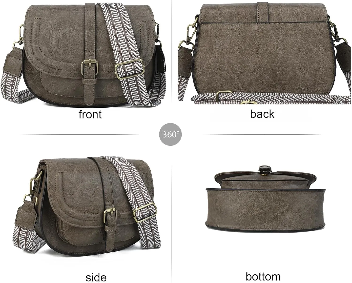 AFKOMST Crossbody Bags for Women,Small Saddle Purse and Boho Cross Body Handbags,Vegan Leather