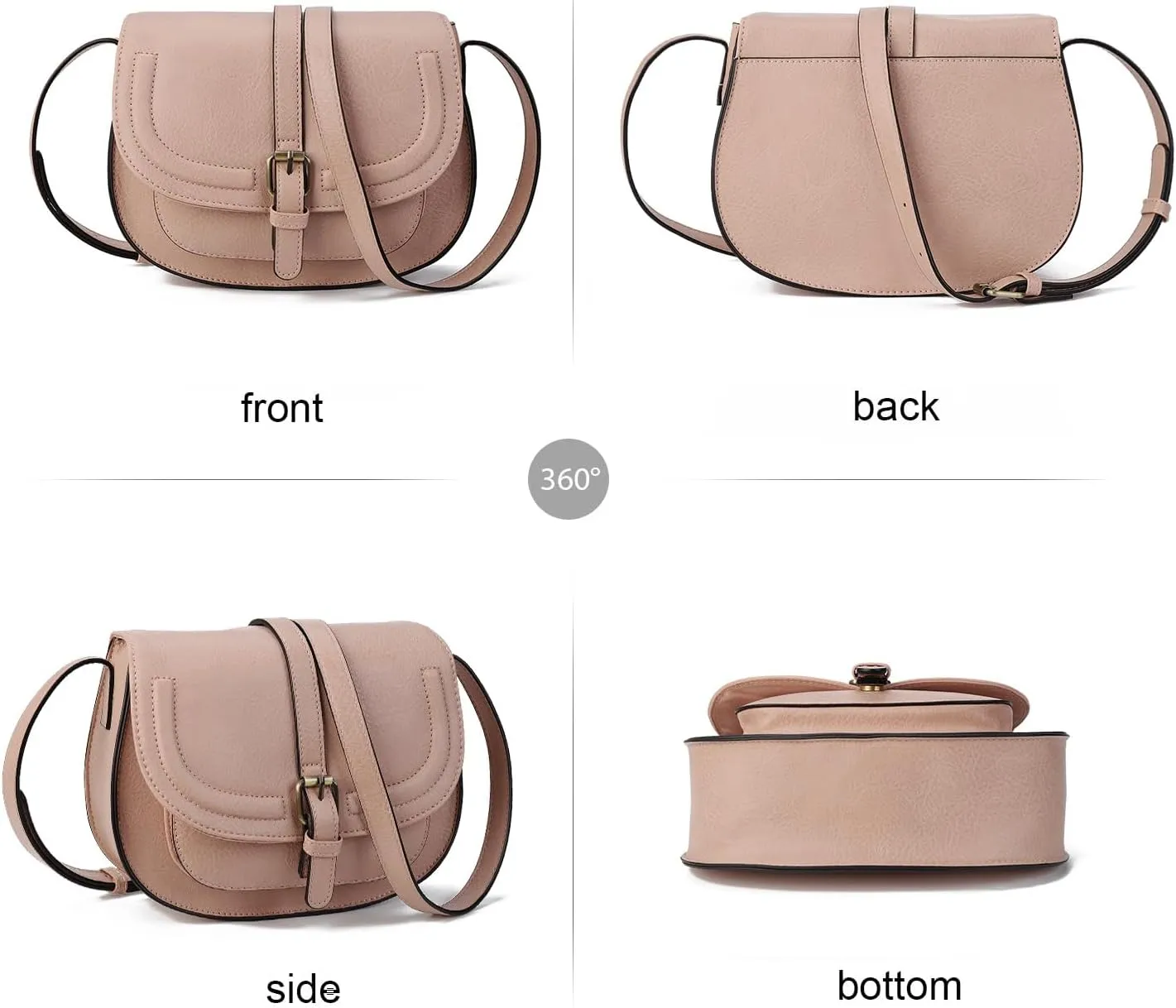 AFKOMST Crossbody Bags for Women,Small Saddle Purse and Boho Cross Body Handbags,Vegan Leather
