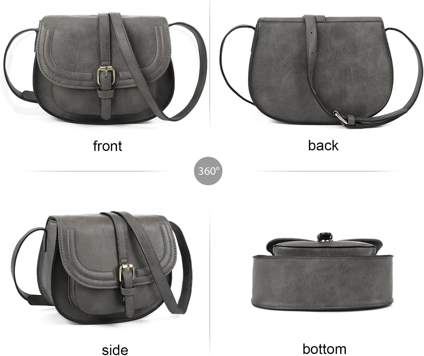 AFKOMST Crossbody Bags for Women,Small Saddle Purse and Boho Cross Body Handbags,Vegan Leather