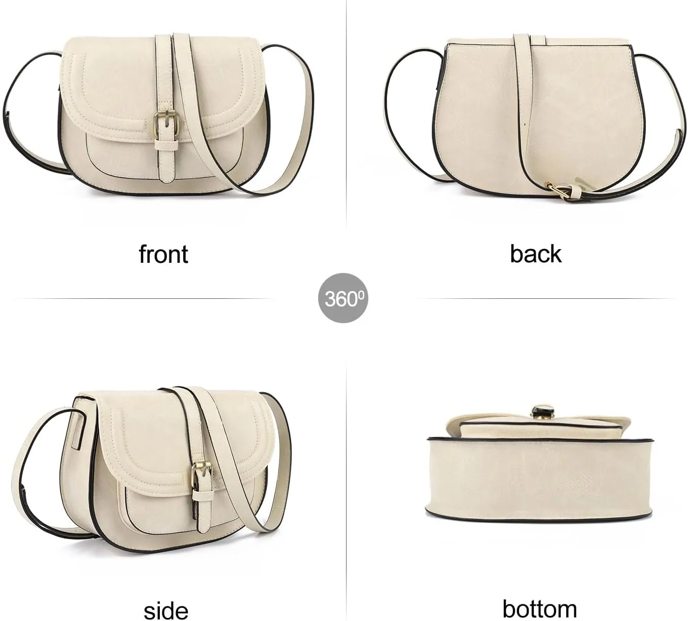 AFKOMST Crossbody Bags for Women,Small Saddle Purse and Boho Cross Body Handbags,Vegan Leather