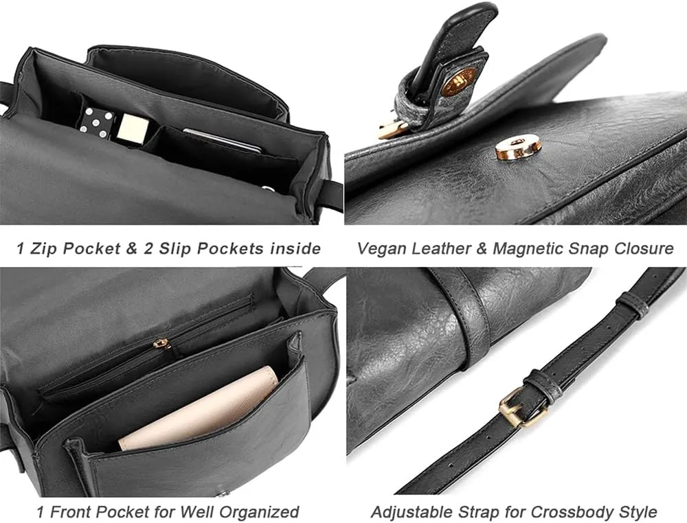 AFKOMST Crossbody Bags for Women,Small Saddle Purse and Boho Cross Body Handbags,Vegan Leather