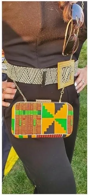 Ahiastring African clutch purse/kente purse/Ankara fabric clutch purse/Tribal clutch purse/Multicolor purse