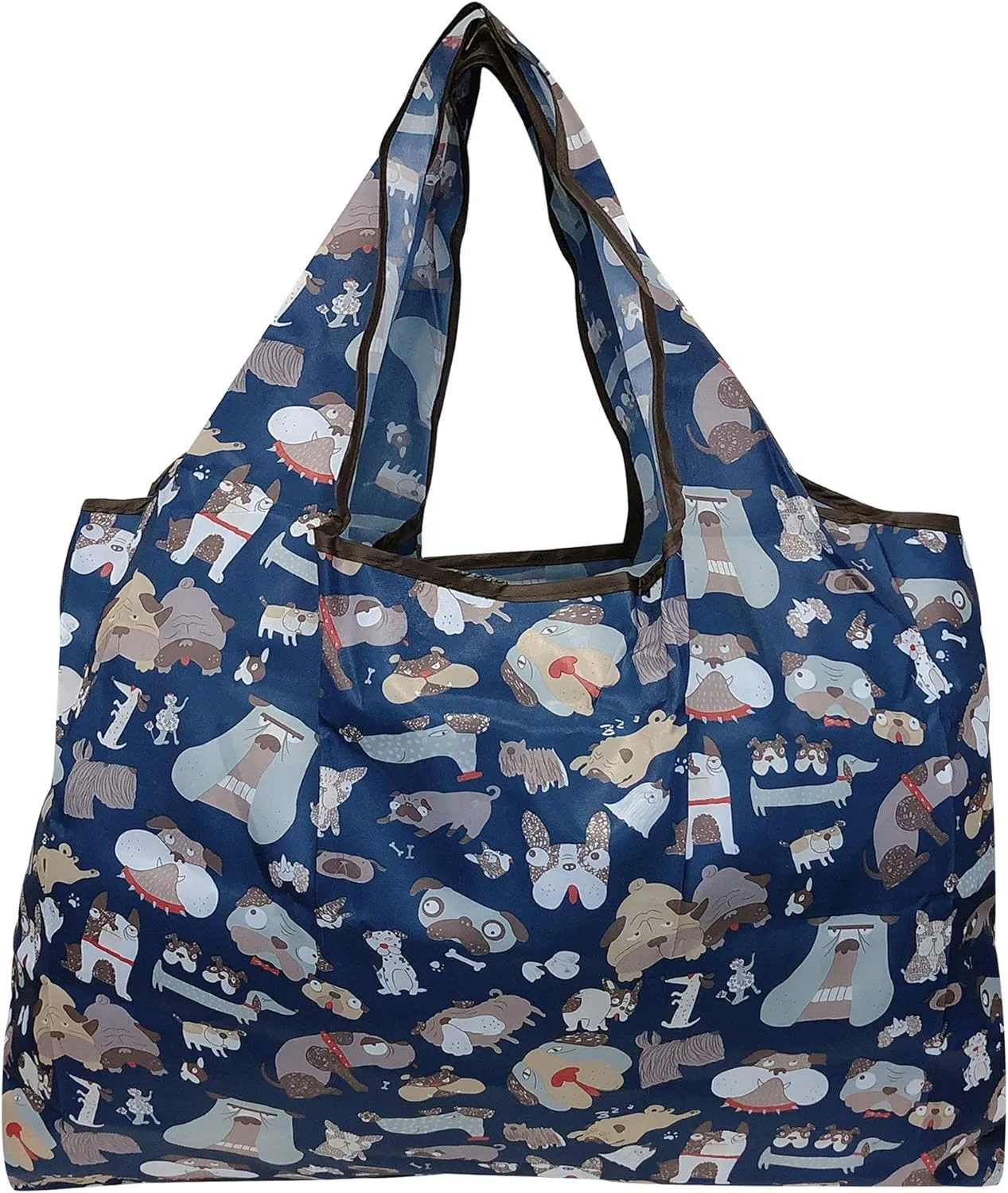 allydrew Large Foldable Tote Nylon Reusable Grocery Bag, 3 Pack