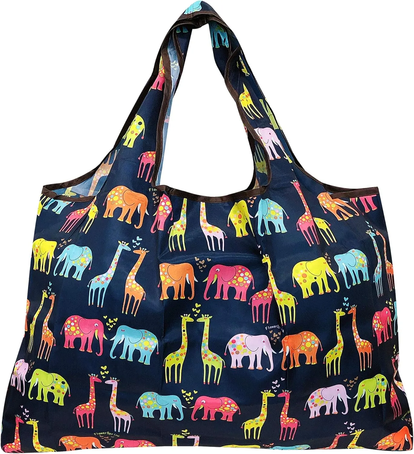 allydrew Large Foldable Tote Nylon Reusable Grocery Bag, 3 Pack