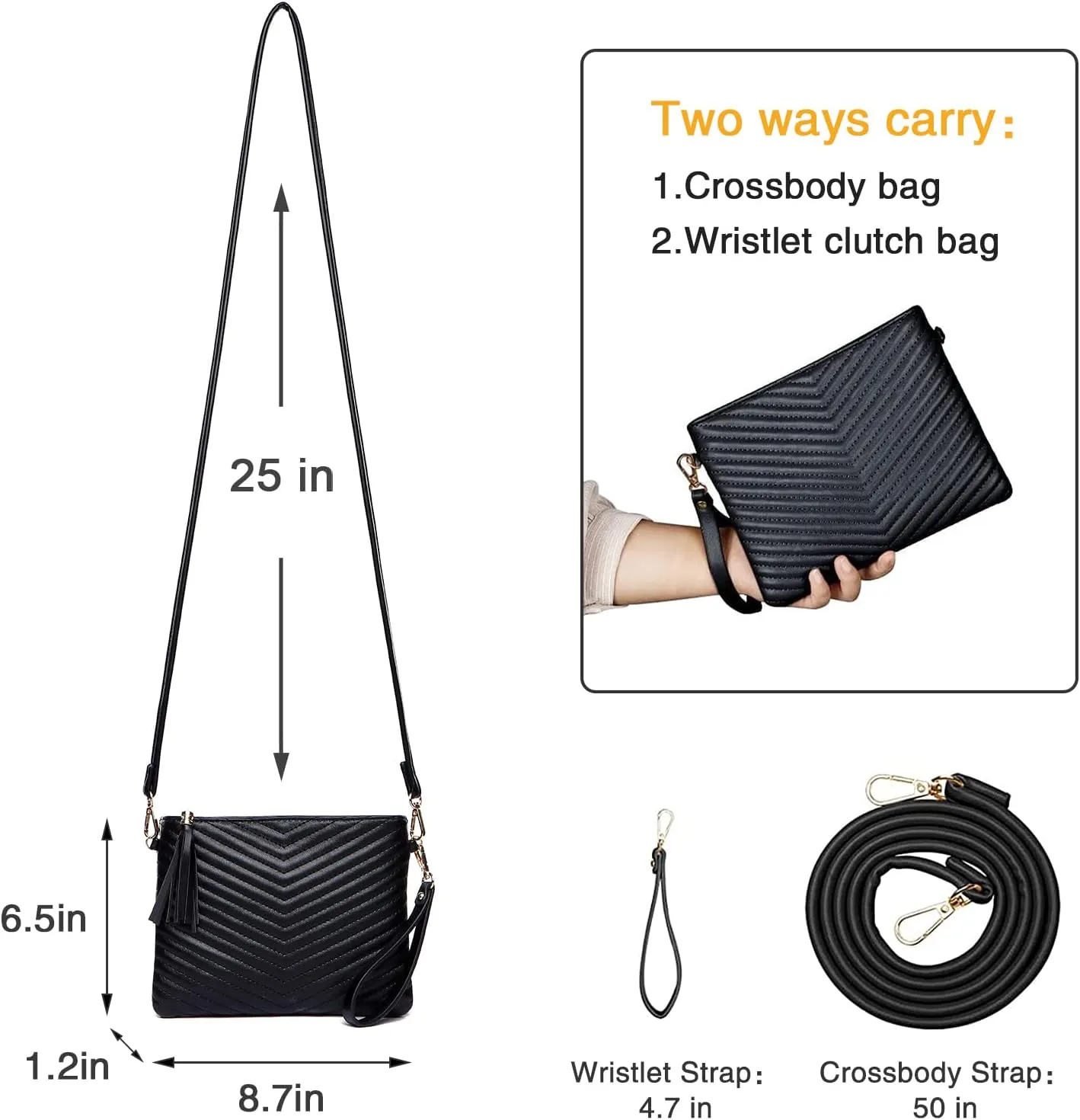 AMELIE GALANTI womens small crossbody strap handbag bag,Soft Leather Fabric Delicate Durable Fashion Design