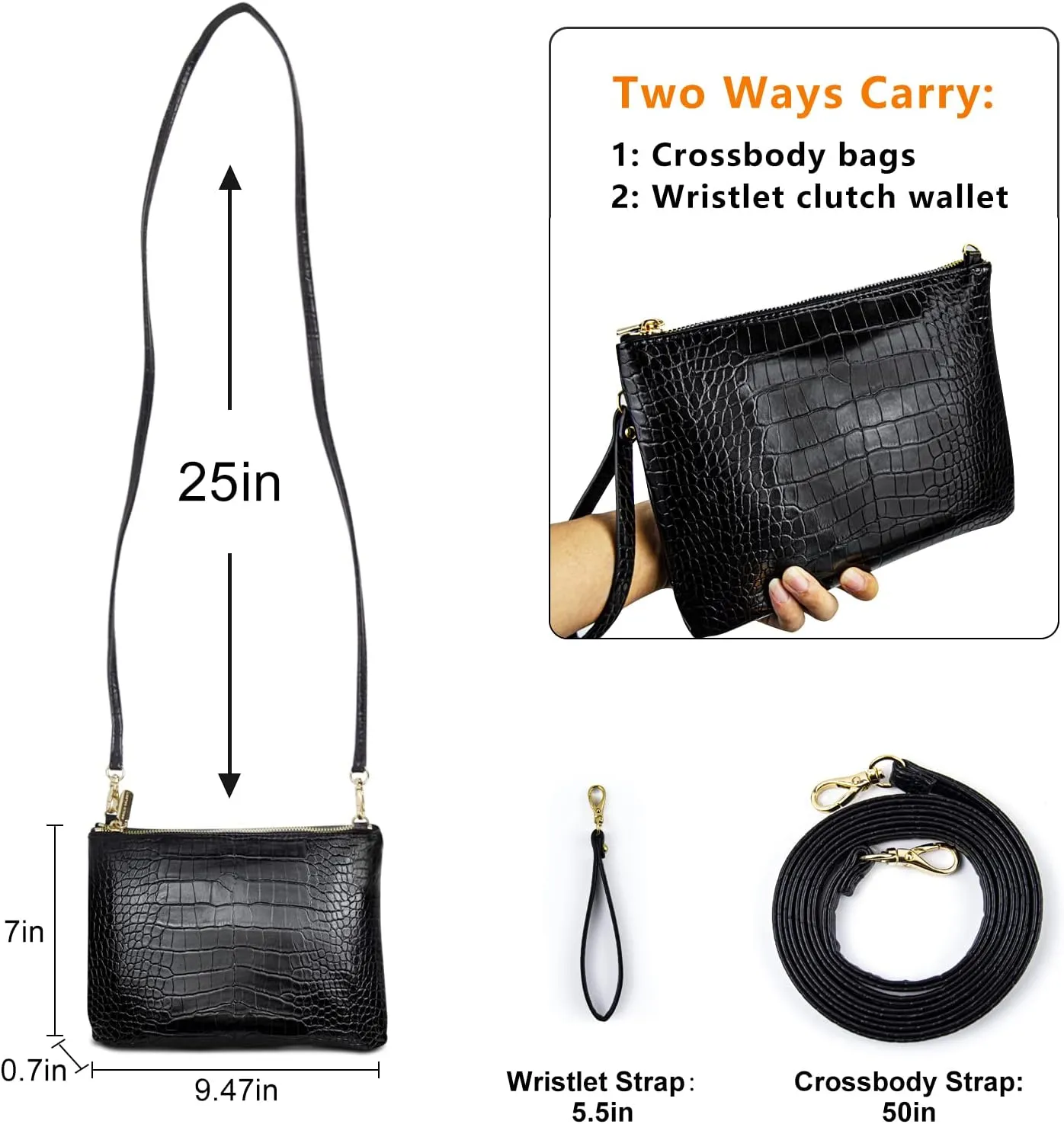 AMELIE GALANTI womens small crossbody strap handbag bag,Soft Leather Fabric Delicate Durable Fashion Design