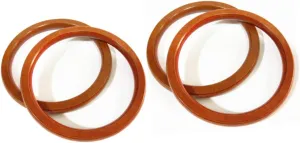 Angoily DIY Wooden Ring Handles 4pcs Wood Circle Handles Unfinished Wood Ring for Bag Craft Projects Jewelry Making
