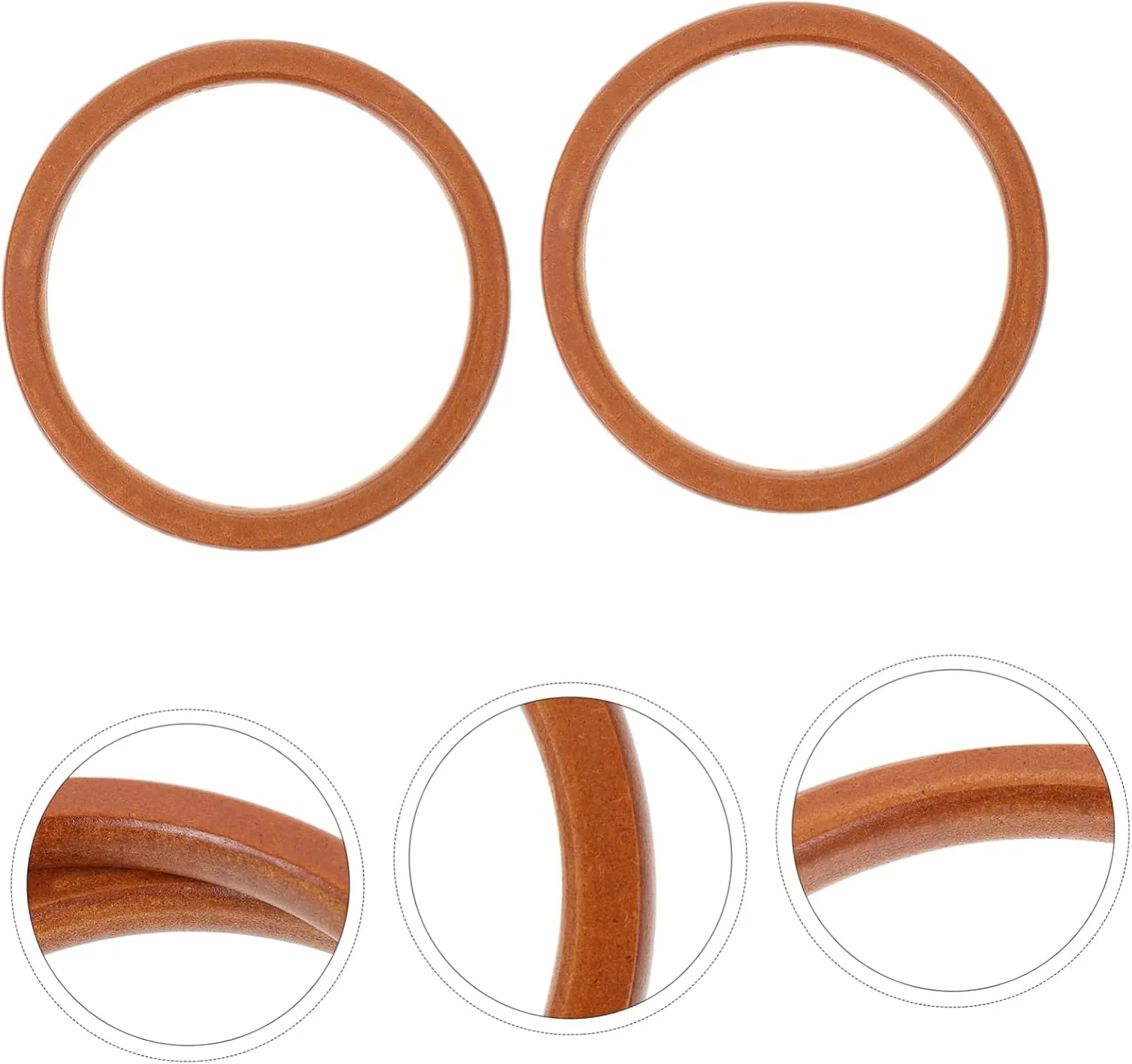 Anneome 2 Pcs Wooden Bag Making Handles Round Shape Sturdy Wood Material Easy to Replace for Handbags Purse Large Small Bags