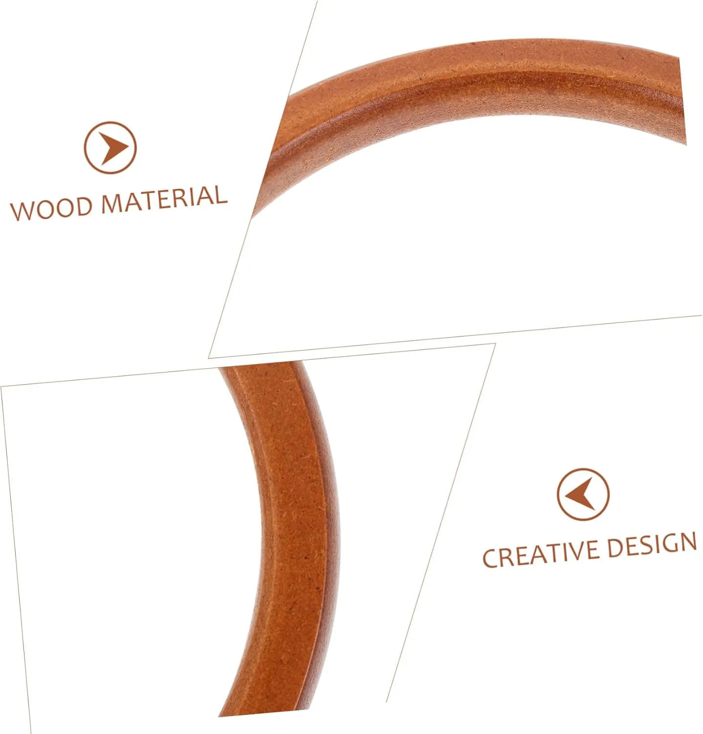 Anneome 2 Pcs Wooden Bag Making Handles Round Shape Sturdy Wood Material Easy to Replace for Handbags Purse Large Small Bags