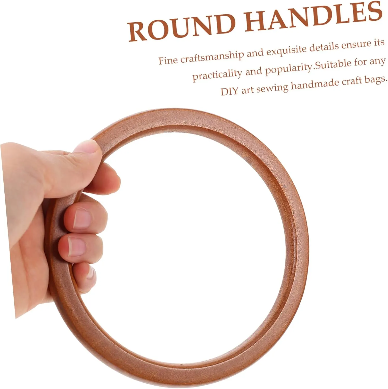 Anneome 2 Pcs Wooden Bag Making Handles Round Shape Sturdy Wood Material Easy to Replace for Handbags Purse Large Small Bags