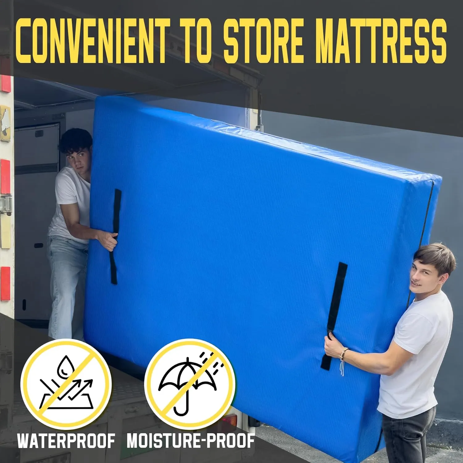 Antimbee Mattress Bag for Moving & Storage of King Size, Heavy Duty Mattress Cover for Moving with 12 Handles and Dual Zippers Closure, Thick Reusable Mattress Protector for Moving Supplies & Bags
