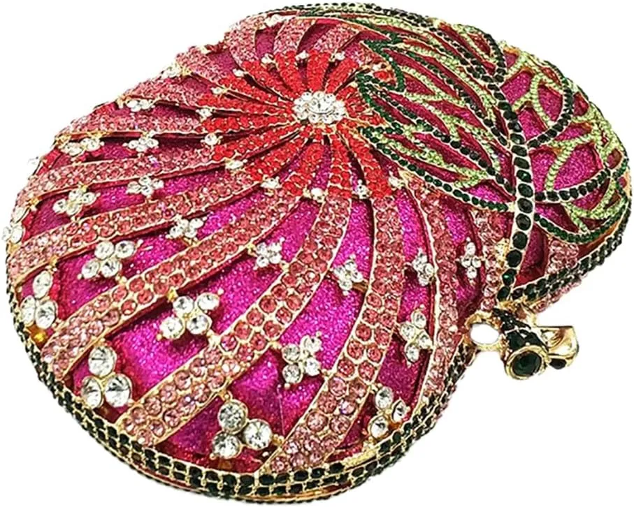 Apple Shaped Diamond Evening Bag Purse for Women Cute Rhinestone Handbag Shoulder Bag