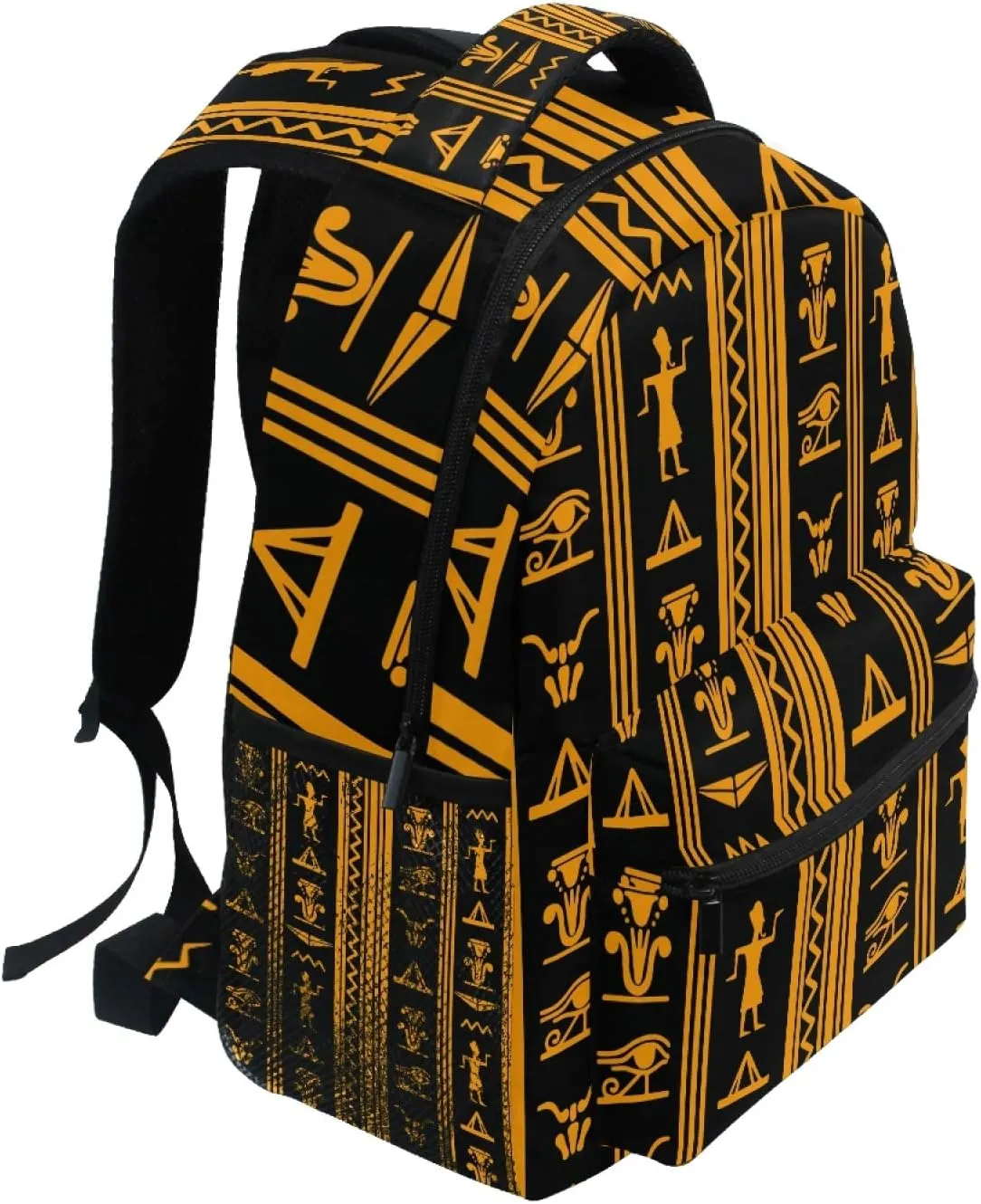 AUUXVA Backpack Ancient Egyptian Hieroglyphic Alphabet Symbol School Shoulder Bag Large Waterproof Durable Bookbag Laptop Daypack for Students Kids Teens Girls Boys Elementary