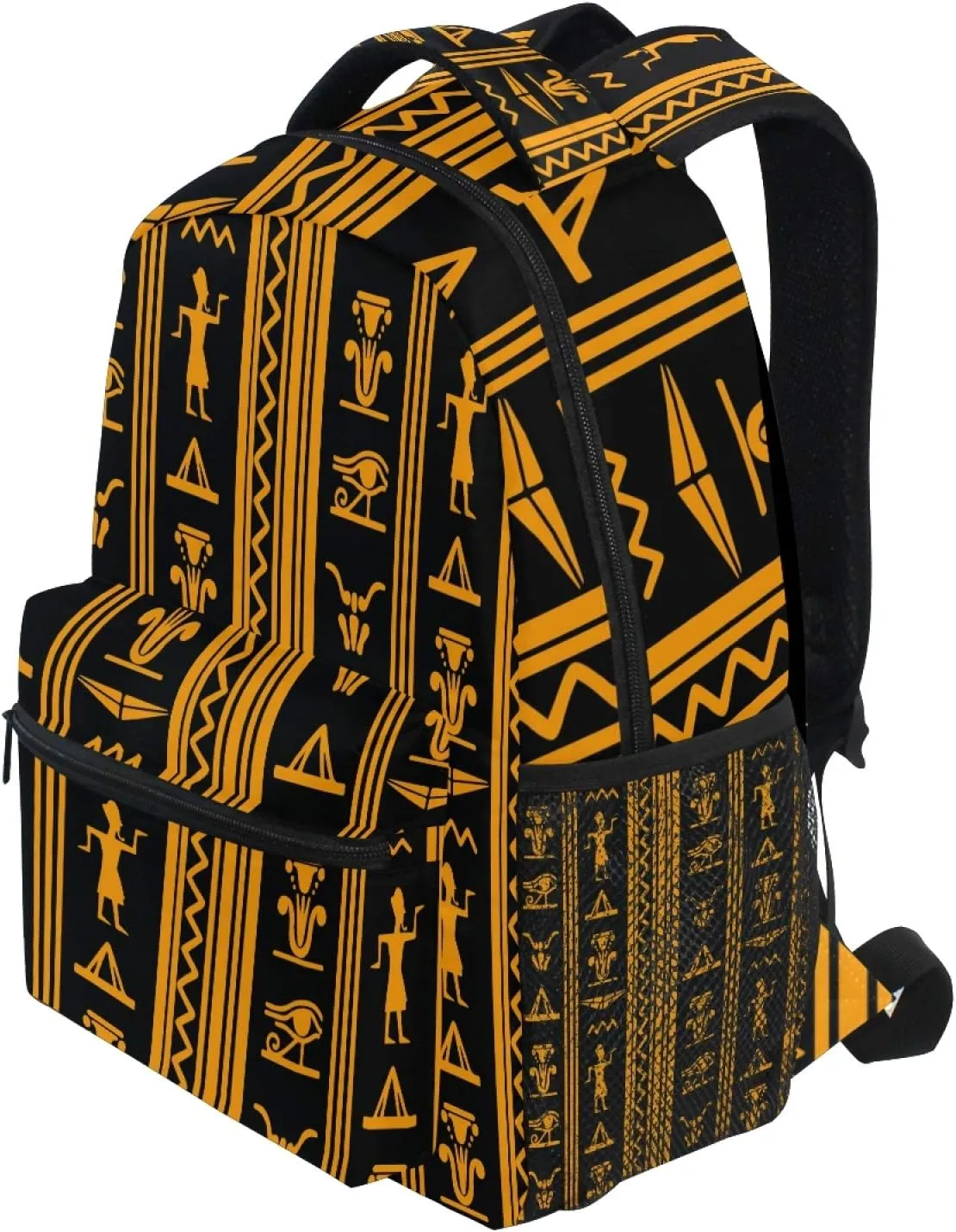 AUUXVA Backpack Ancient Egyptian Hieroglyphic Alphabet Symbol School Shoulder Bag Large Waterproof Durable Bookbag Laptop Daypack for Students Kids Teens Girls Boys Elementary