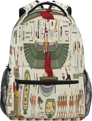 AUUXVA Backpack Ancient Egyptian Hieroglyphic Symbol Culture School Shoulder Bag Large Waterproof Durable Bookbag Laptop Daypack for Students Kids Teens Girls Boys Elementary