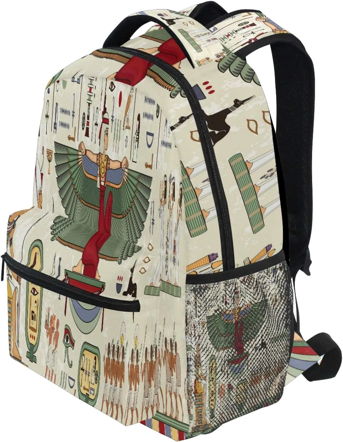AUUXVA Backpack Ancient Egyptian Hieroglyphic Symbol Culture School Shoulder Bag Large Waterproof Durable Bookbag Laptop Daypack for Students Kids Teens Girls Boys Elementary