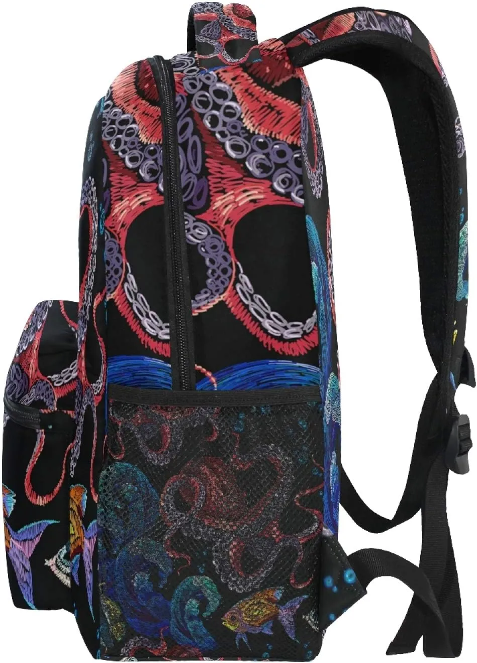 AUUXVA Backpack Octopus Sea Tropical Fish School Shoulder Bag Large Waterproof Durable Bookbag Laptop Daypack for Students Teens Girls Boys Elementary