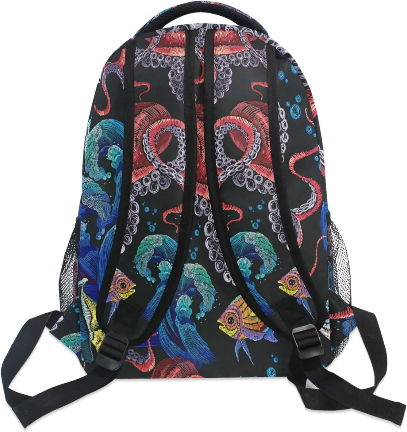 AUUXVA Backpack Octopus Sea Tropical Fish School Shoulder Bag Large Waterproof Durable Bookbag Laptop Daypack for Students Teens Girls Boys Elementary