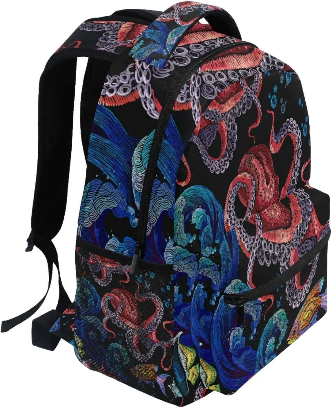 AUUXVA Backpack Octopus Sea Tropical Fish School Shoulder Bag Large Waterproof Durable Bookbag Laptop Daypack for Students Teens Girls Boys Elementary