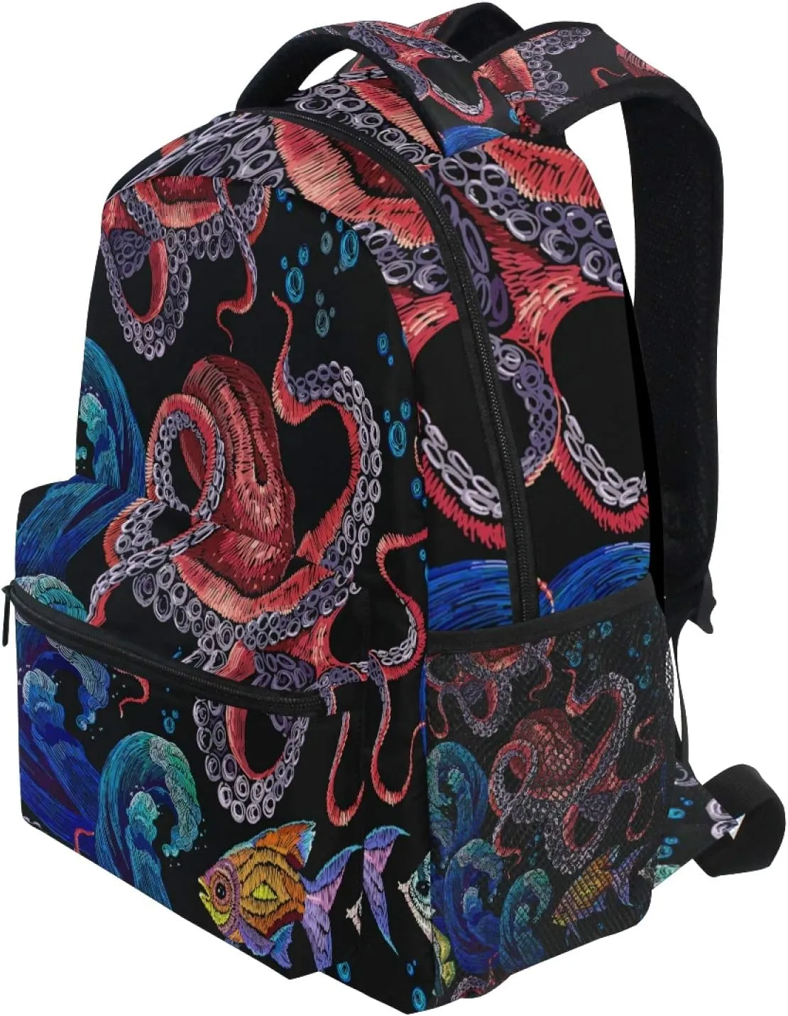 AUUXVA Backpack Octopus Sea Tropical Fish School Shoulder Bag Large Waterproof Durable Bookbag Laptop Daypack for Students Teens Girls Boys Elementary