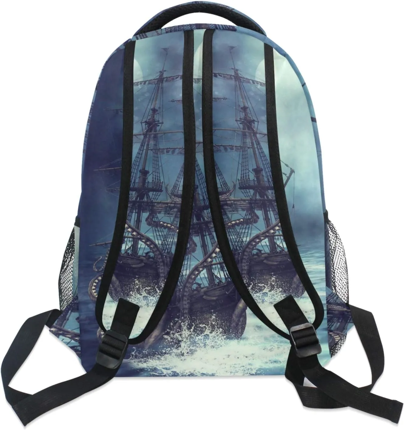 AUUXVA Kids Backpack School Shoulder Bag Large Waterproof Durable Bookbag Laptop Daypack for Students Teens Girls Boys Elementary (Pirate Ship)