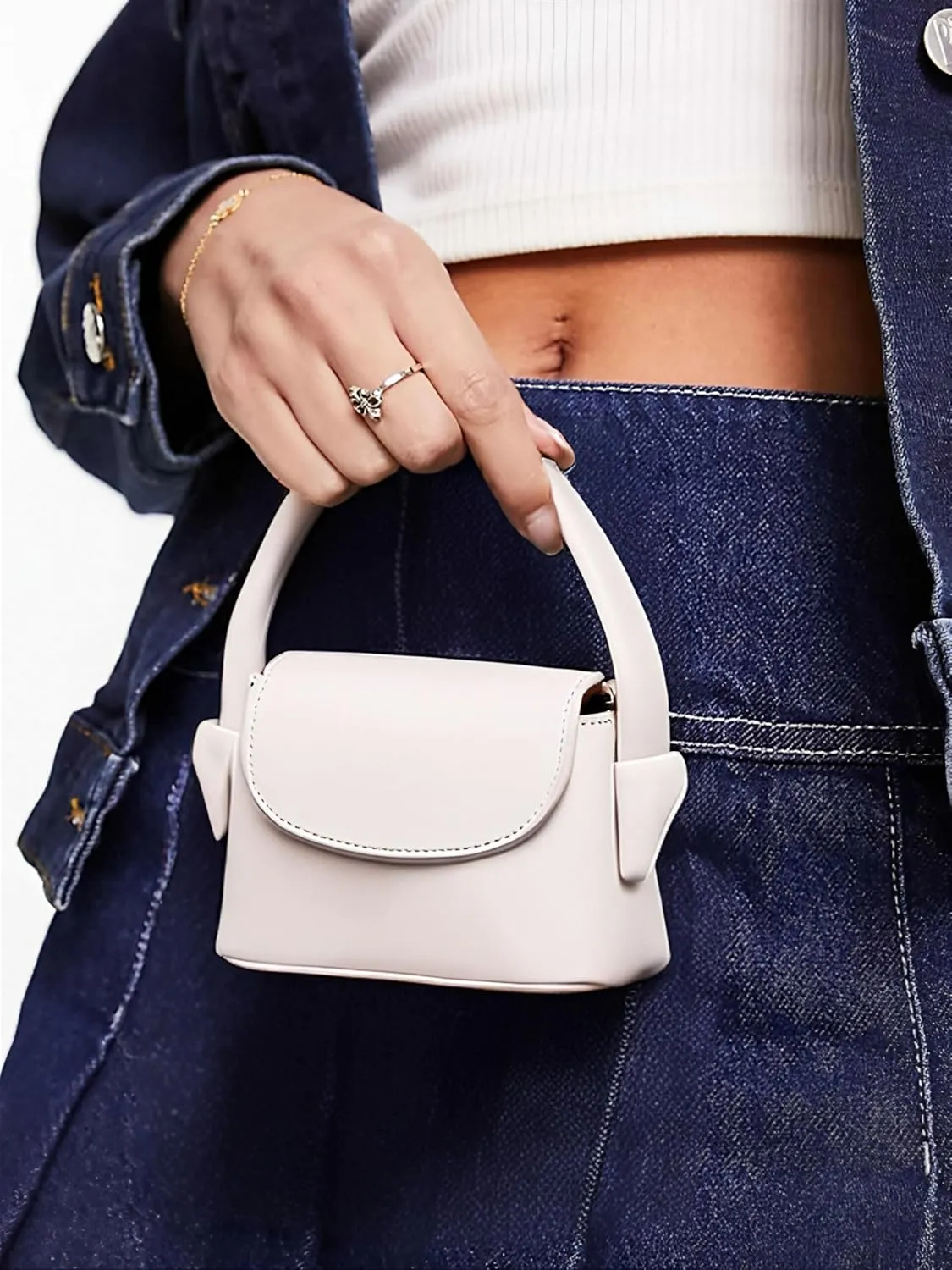 Ayliss Women Mini Purse Bag Mini Top Handle Clutch Crossbody Handbag Coin Cute Purse Lipstick Bag Y2K Accessories Gift