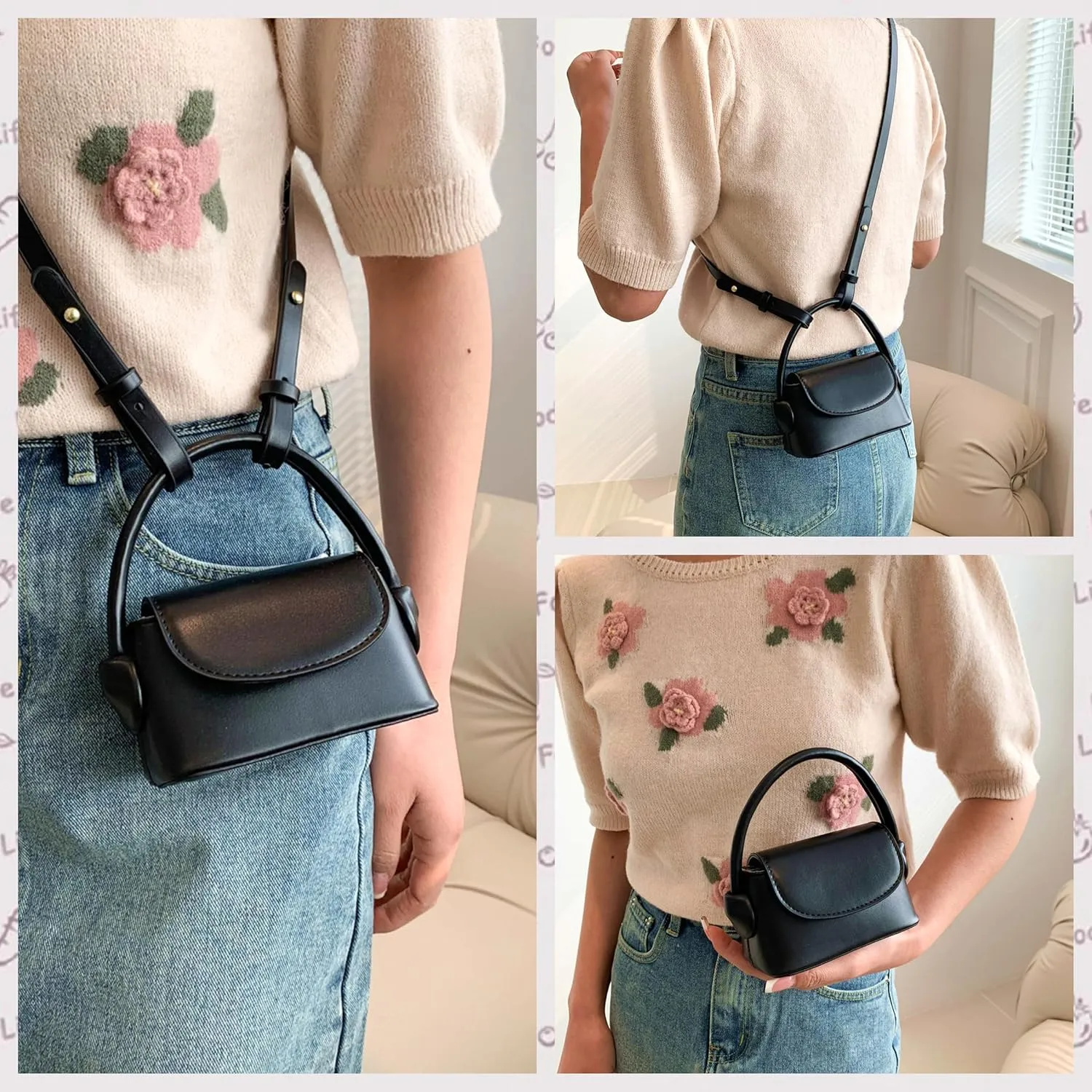 Ayliss Women Mini Purse Bag Mini Top Handle Clutch Crossbody Handbag Coin Cute Purse Lipstick Bag Y2K Accessories Gift