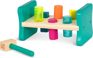 B. toys – Wooden Shape Sorter – Pounding Bench For Shape Sorting – 6 Pegs & Toy Hammer – Classic Toys For Toddlers, Kids – 2 Years   – Colorful Pound & Play