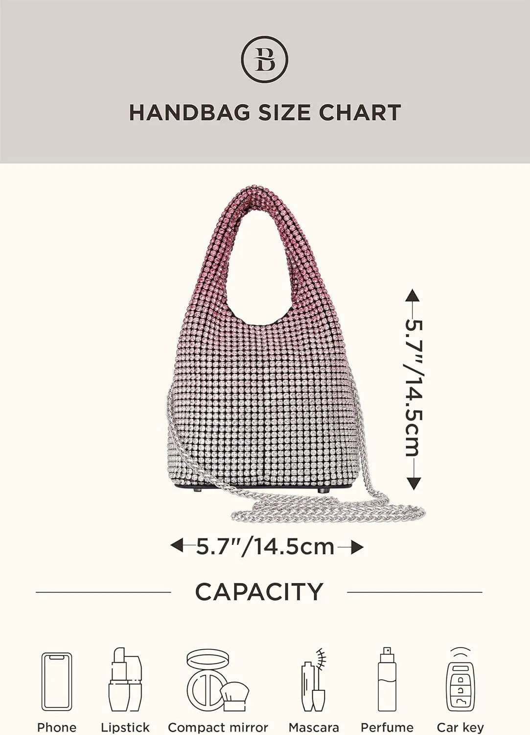 BABEYOND Clutch Purses for Women - Sparkly Evening Bags Glitter Rhinestone Portable Handbag for Party Prom Wedding
