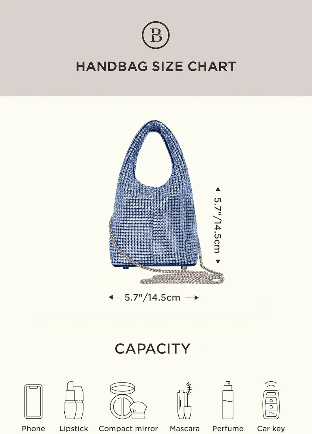 BABEYOND Clutch Purses for Women - Sparkly Evening Bags Glitter Rhinestone Portable Handbag for Party Prom Wedding