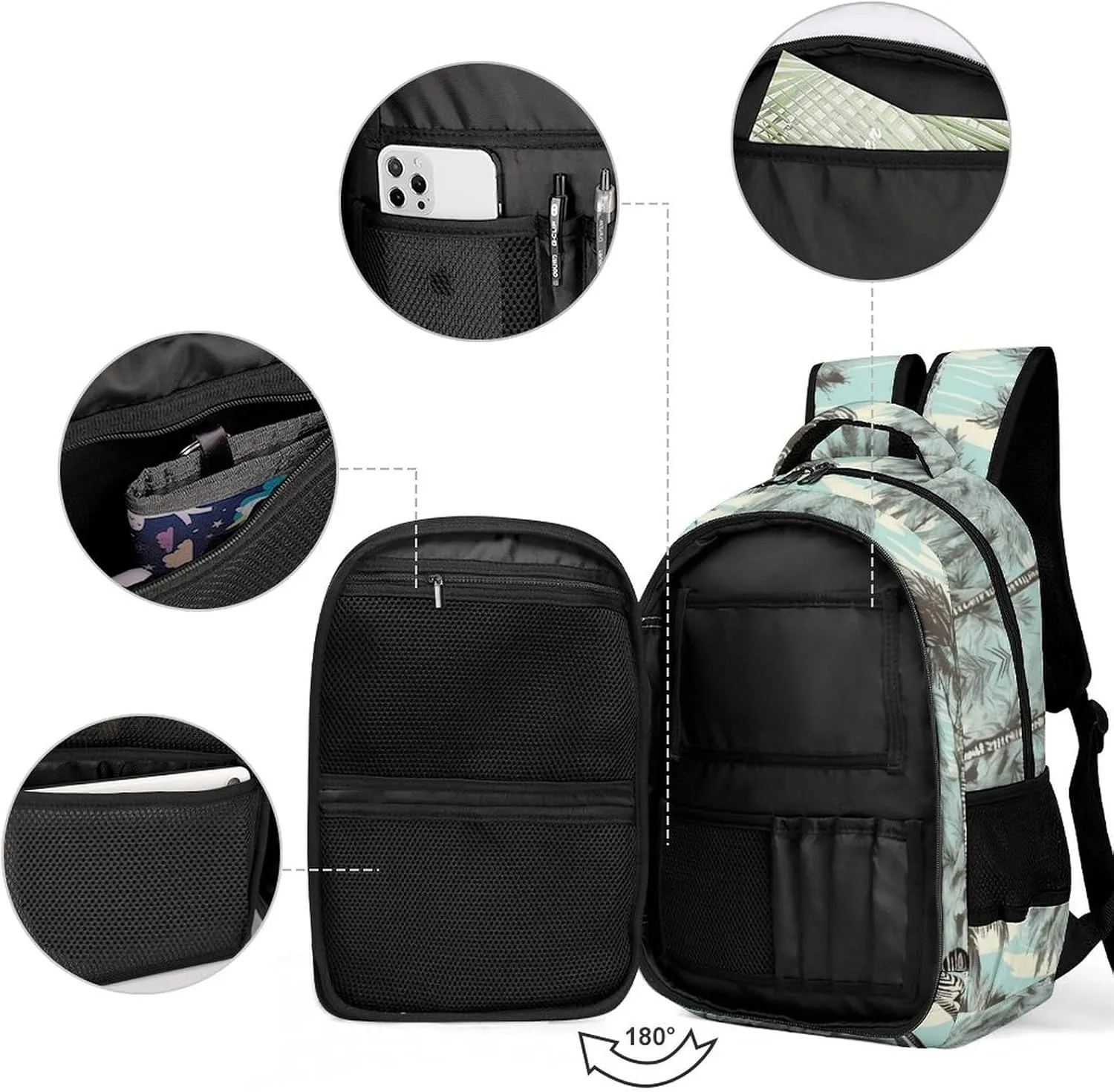 Backpack for Women Men Daypack Black And Blue Style Laptop Backpack Computer Bag Casual Nurse Bag Laptop Bag