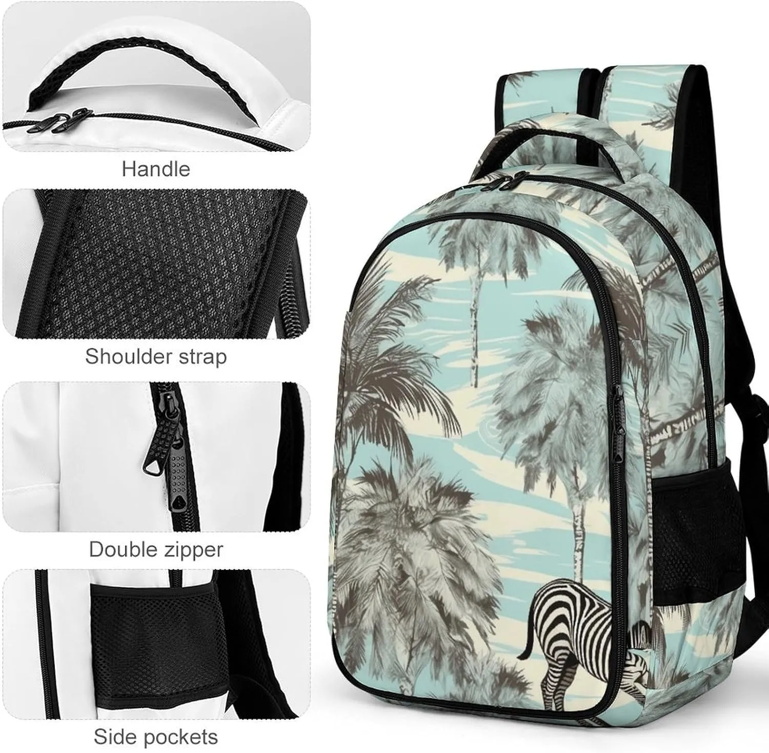 Backpack for Women Men Daypack Black And Blue Style Laptop Backpack Computer Bag Casual Nurse Bag Laptop Bag