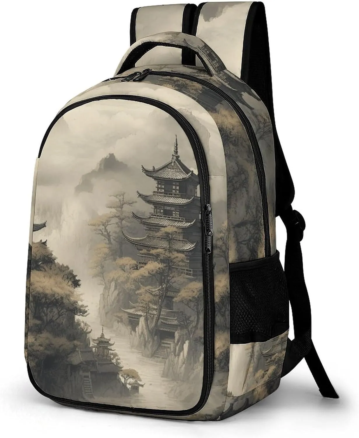Backpack for Women Men Daypack Chinese Style Architecture Laptop Backpack Computer Bag Casual Nurse Bag Laptop Bag
