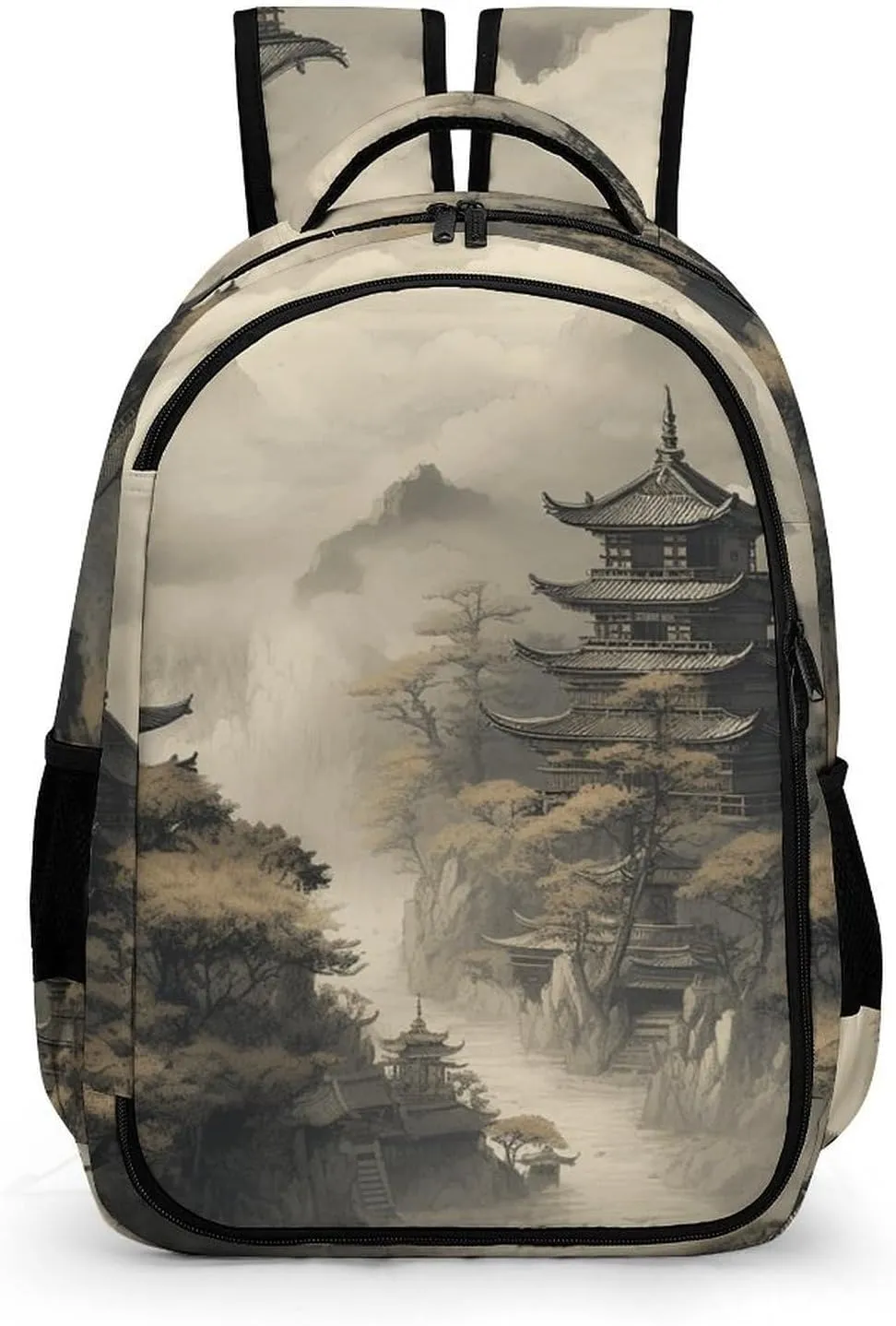 Backpack for Women Men Daypack Chinese Style Architecture Laptop Backpack Computer Bag Casual Nurse Bag Laptop Bag